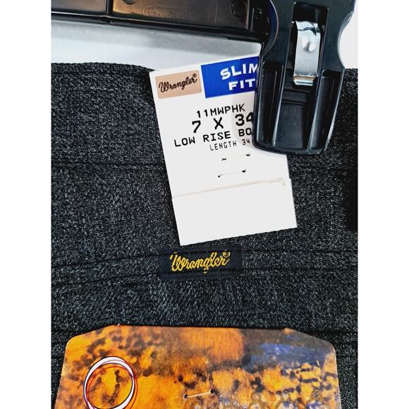 Wrangler Vintage New! Wretro 4 Pocket Bootcut Low Rise Gray Pants 7X34 - Picture 4 of 5